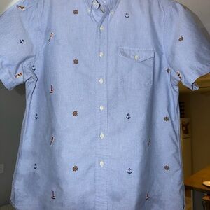 Ralph Lauren Polo Men's Nautical Print Button Down Short Sleeve Shirt. Size: L